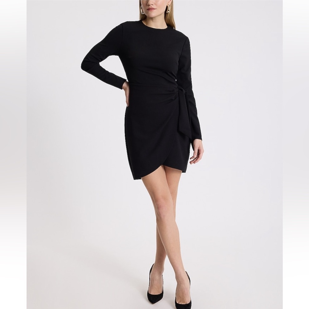 NEW EXPRESS Elegant Black Wrap Dress